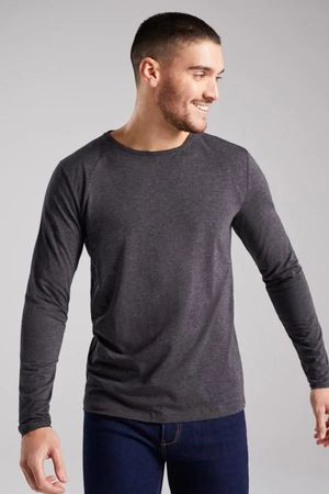 Origin Long Sleeve Bamboo T-Shirt in Charcoal Marl