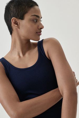 Origin Bamboo Vest in Rich Navy