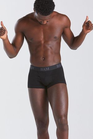 Hipster Fitted Bamboo Boxer in Black