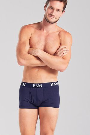 Hipster Fitted Bamboo Boxer in  Navy Blue