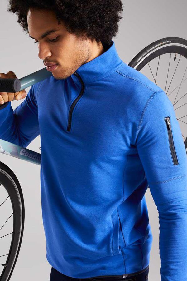 image of Shilstone Quarter Zip Bamboo Sweat in Matisse Blue