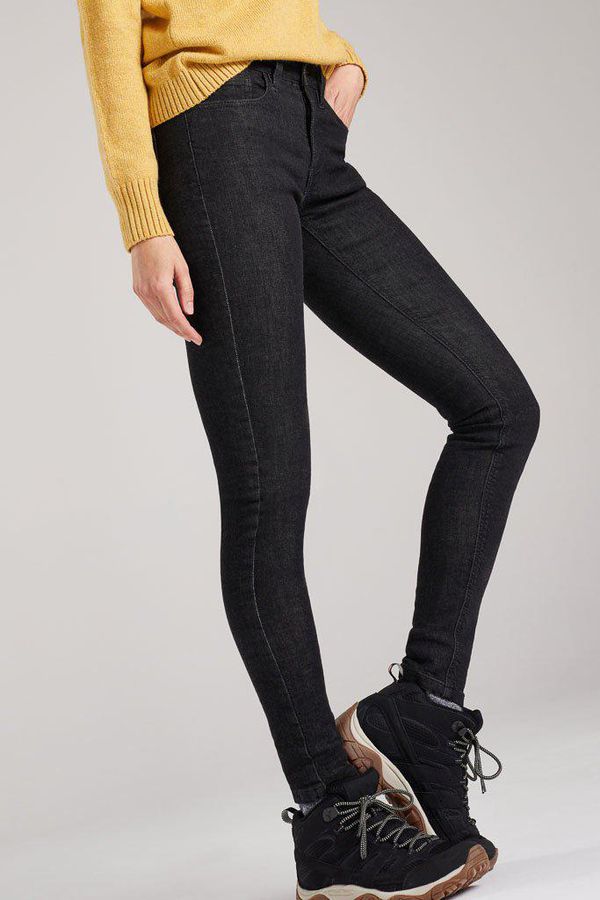 image of 73 Zero Skinny Bamboo Jeans in Black Denim