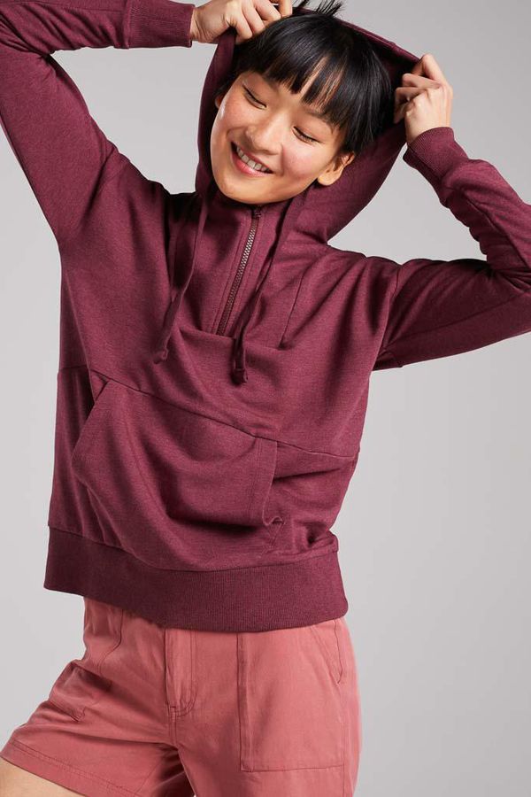 image of Escape Bamboo Hoody in Egg Plant Marl