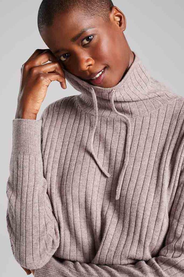 image of Linscott Bamboo Cropped Knit in Pink Mink Marl