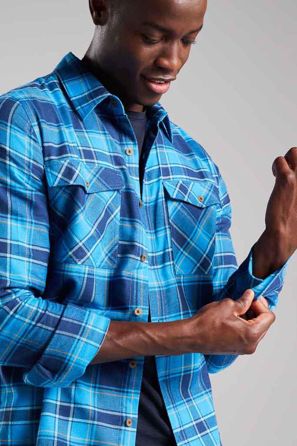 image of Huntingdon Bamboo Checked Shirt in Ink Navy Check