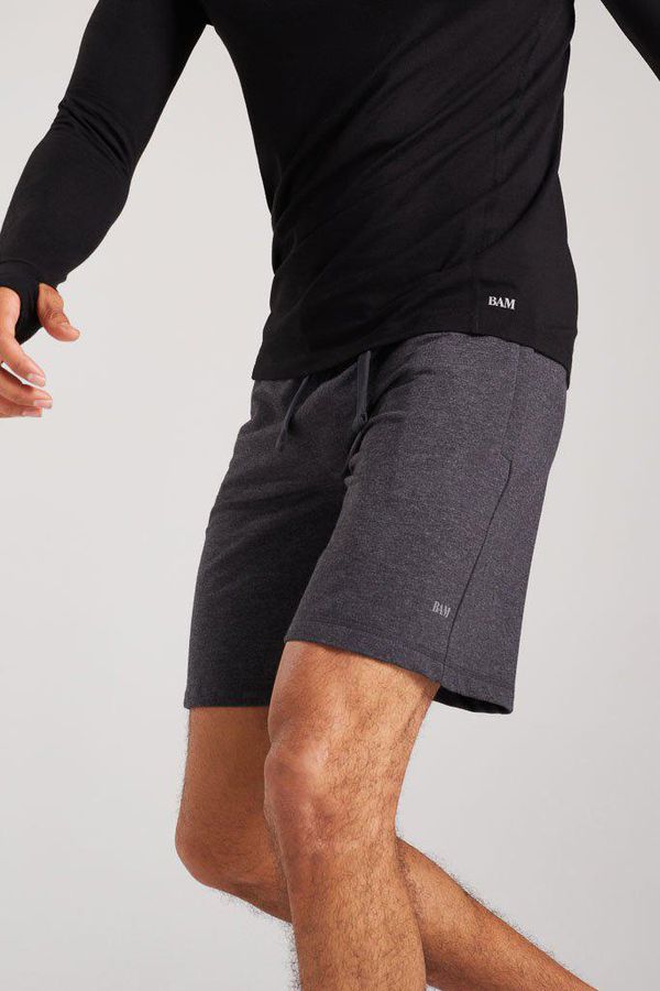image of Standon Athletic Bamboo Shorts in Charcoal Marl