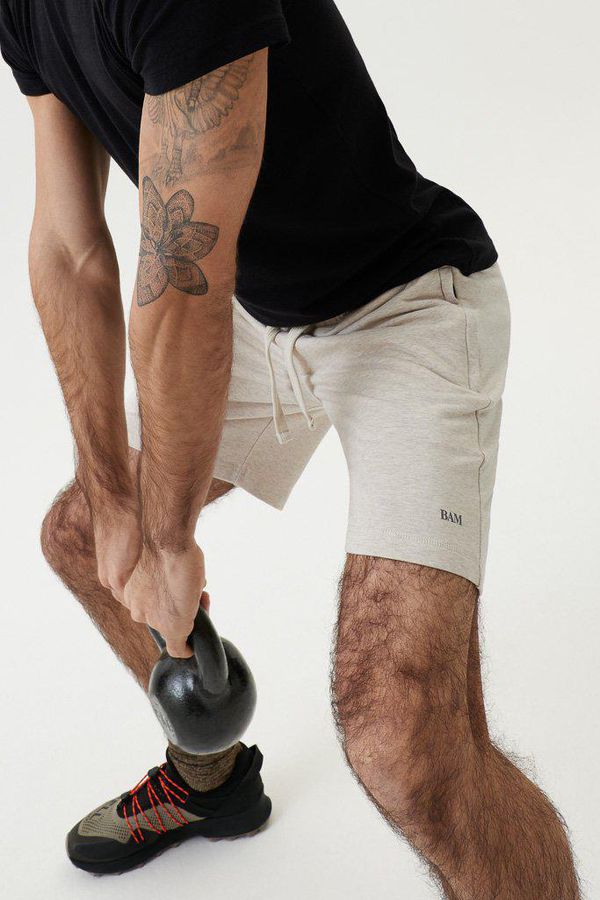 image of Standon Athletic Bamboo Shorts in Oatmeal Marl