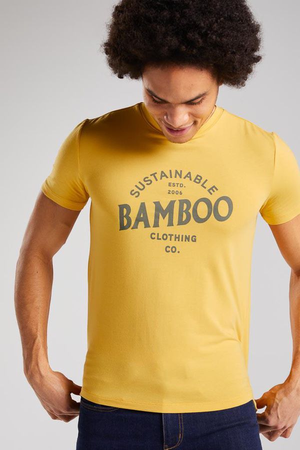image of Retro Print Bamboo Graphic T-Shirt in Amber