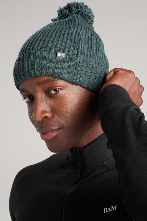 image of Thirlmere Merino Bamboo Bobble Hat in Moss