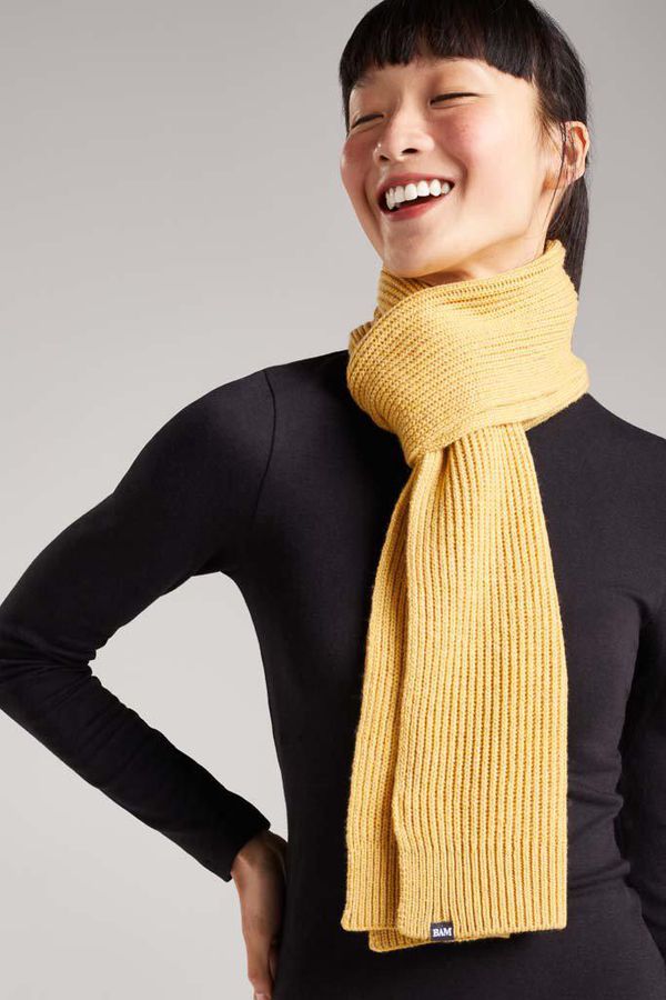 image of Thirlmere Merino Bamboo Scarf in Yellow Harvest Marl