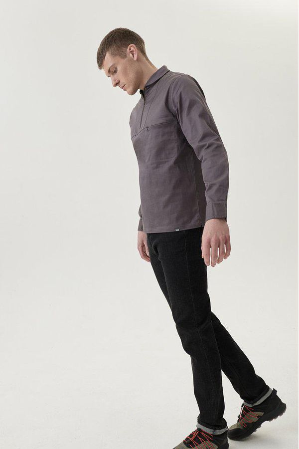 image of Sevin Quarter Zip Shirt in Otter Brown