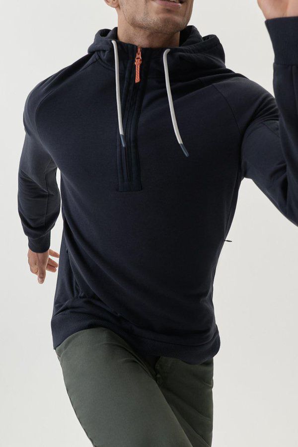 image of Sandpiper Hooded Half Zip Sweat in Navy