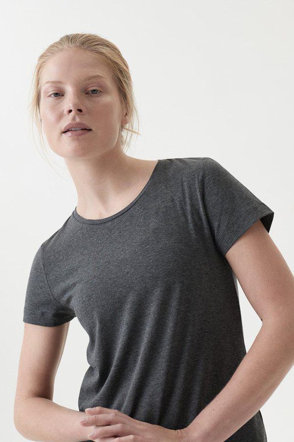 image of Origin Jersey Bamboo T-Shirt in Charcoal Marl