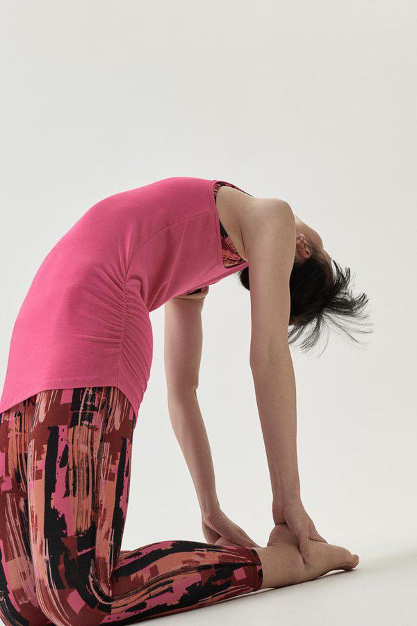 image of Horizon Gathered Hem Vest in Hot Pink