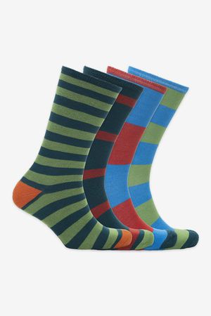 Bamboo Socks Holsworthy Pack 4 Pairs  in Multi Colours