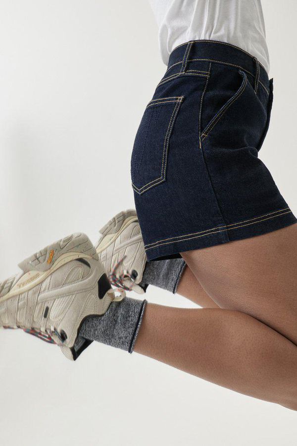 image of 73 Zero Denim Shorts in Dark Blue Denim