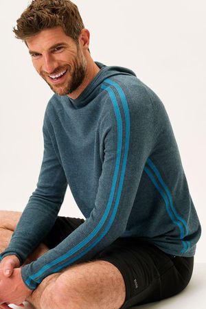Horizon Knitted Yoga Hoody in Blue Frost Marl