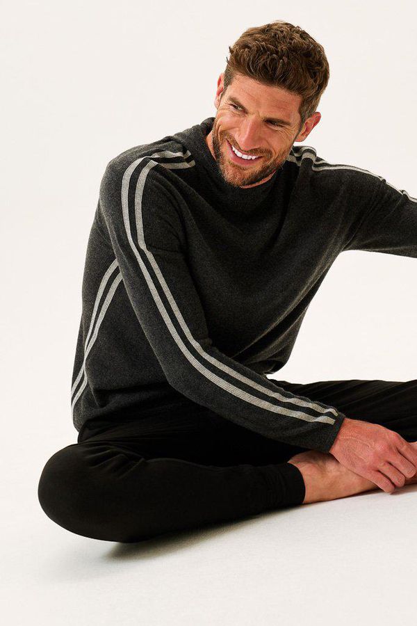 image of Horizon Knitted Yoga Hoody in Charcoal Marl