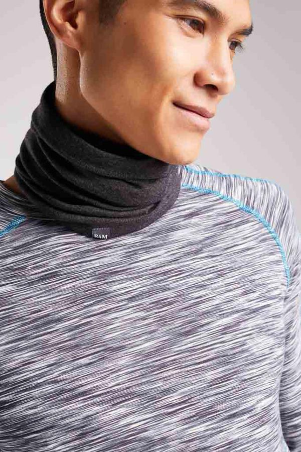 image of Luxe Bamboo Neck Tube in Charcoal Marl