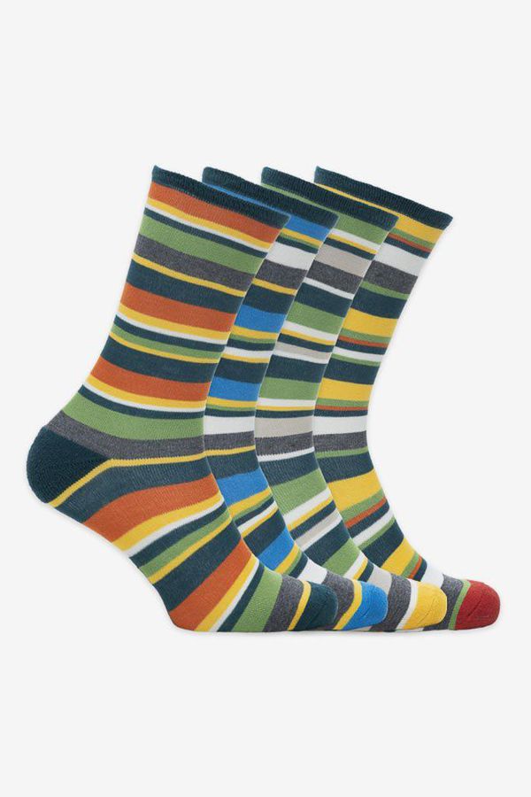image of Bamboo Socks Dolton Pack 4 Pairs in Multi Colours