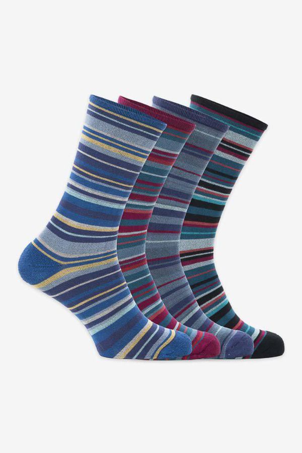 image of Bamboo Socks Haytor Pack 4 Pairs Blue/ Red