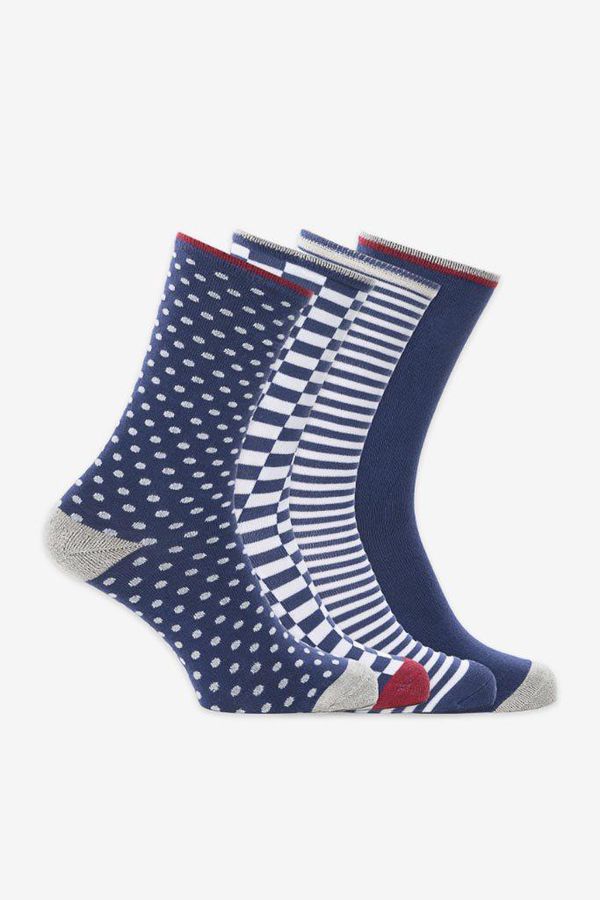 image of Bamboo Socks Taddiport Pack 4 Pairs Blue
