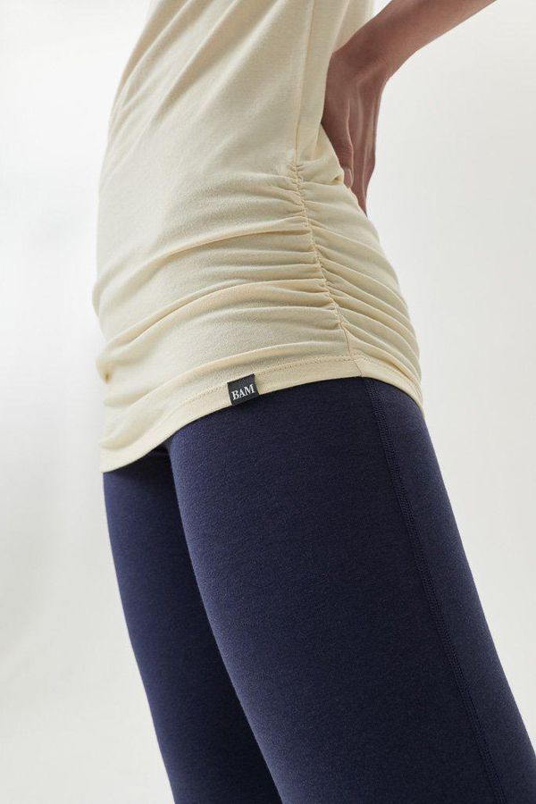 image of Gathered Hem Bamboo T-Shirt in Buttercup