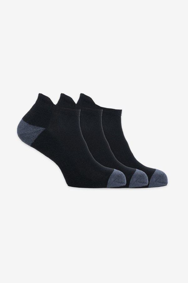 image of Bamboo Contrast Trainer Socks 3 Pairs in Black