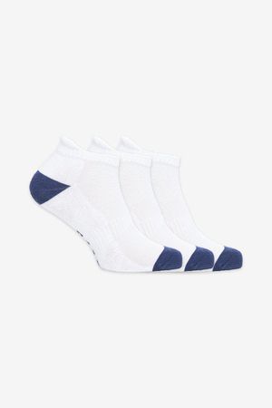 Bamboo Contrast Trainer Socks 3 Pairs in White and Navy