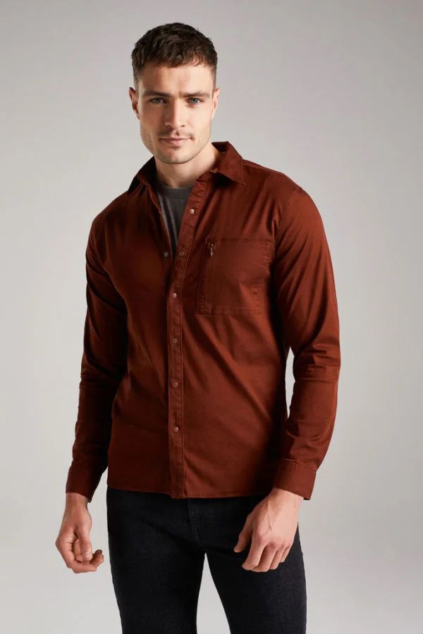 image of Evolution Active Bamboo Shirt in Chestnut Brown