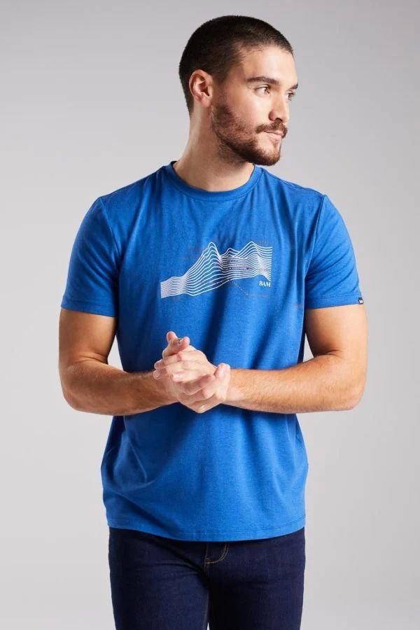 image of Summit Print Bamboo Graphic T-Shirt in True Blue