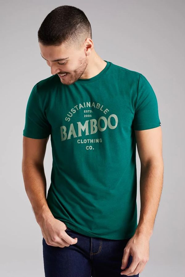 image of Retro Print Bamboo Graphic T-Shirt in Evergreen