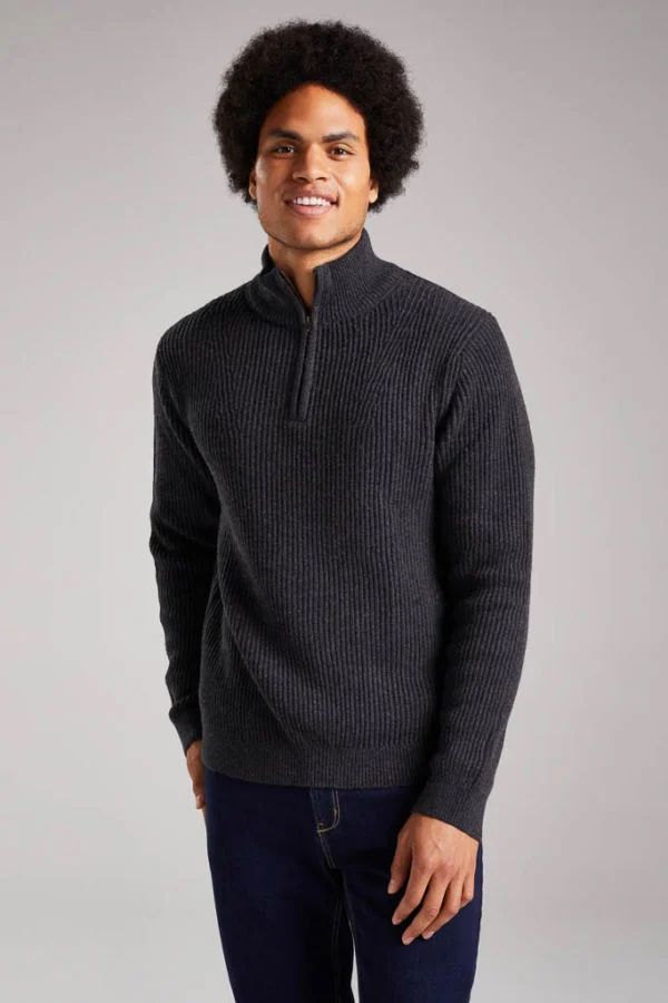 image of Bleaberry Merino Bamboo Chunky Knit in Charcoal Marl