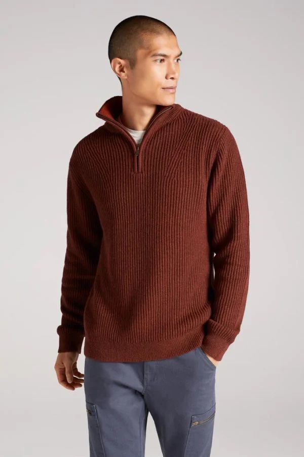 image of Bleaberry Merino Bamboo Chunky Knit in Chestnut Brown