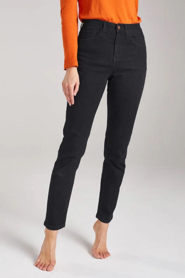 image of 73 Zero Straight Leg Bamboo Jean in Black Denim
