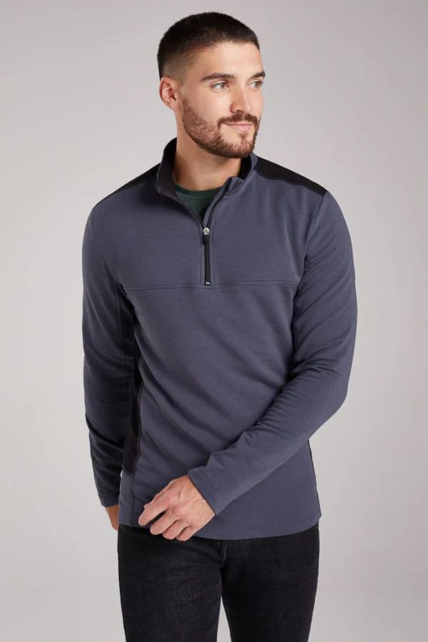 image of Colvannick Quarter Zip Bamboo Sweat in India Ink
