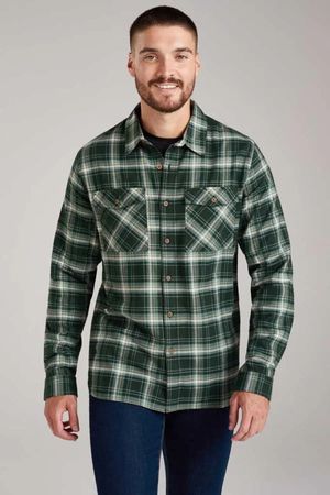 Garrow Bamboo Flannel Shirt in Deep Emerald Check