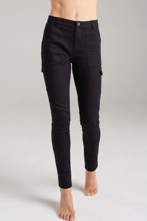 Roborough Bamboo Cargo Trousers in Black