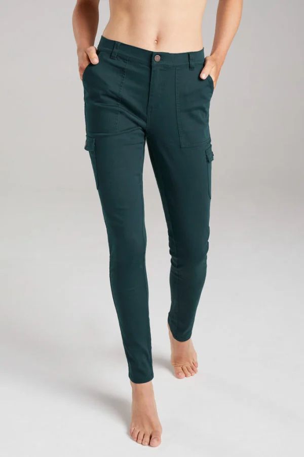 image of Roborough Bamboo Cargo Trousers in Moss Green