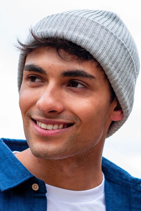 image of Recycled Organic Cotton Beanie in Grey