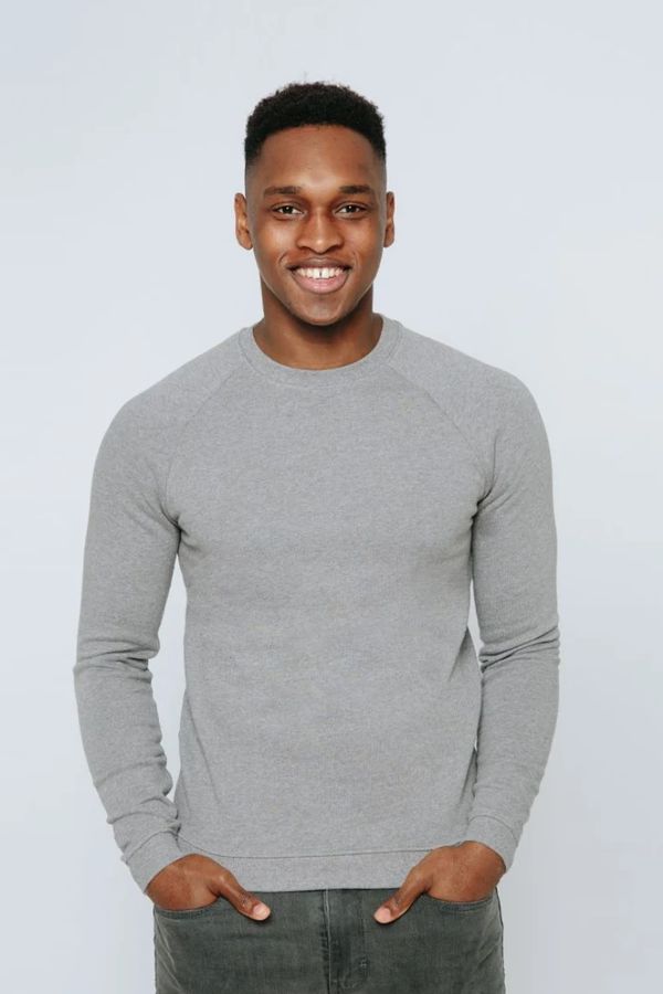 image of Plain Organic Cotton Sweater in Light Grey