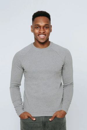 Plain Organic Cotton Sweater in Light Grey
