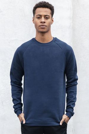 Plain Organic Cotton Sweater in Navy Blue