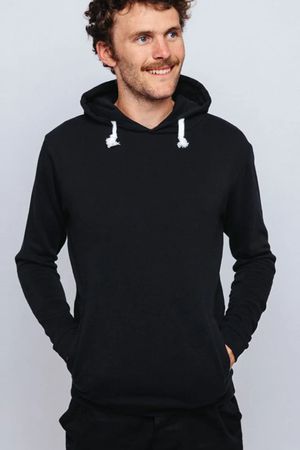 Plain Organic Cotton Hoodie in Black