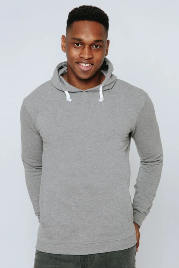 image of Plain Organic Cotton Hoodie in Light Grey
