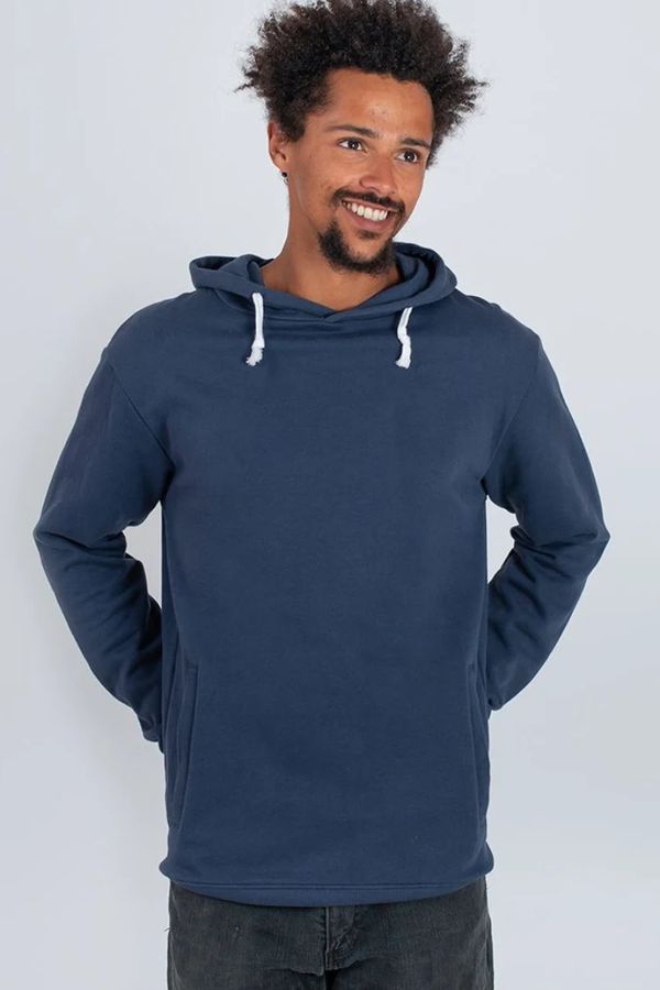 image of Plain Organic Cotton Hoodie in Navy
