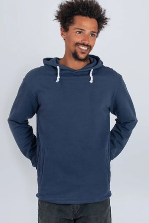 Plain Organic Cotton Hoodie in Navy