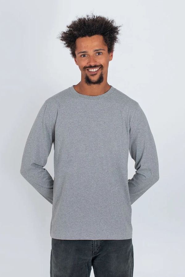 image of Plain Organic Cotton Long Sleeve T-Shirt in Grey