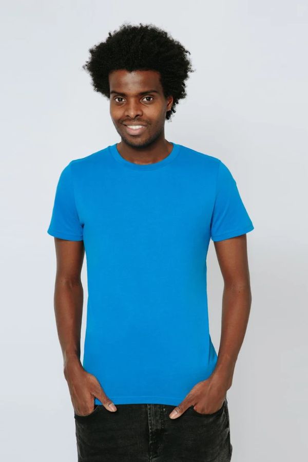 image of Plain Organic Cotton T-Shirt in Bright Blue