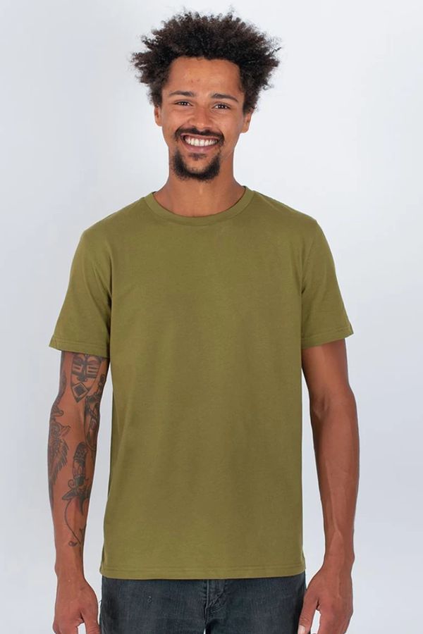 image of Plain Organic Cotton T-Shirt in Moss Green
